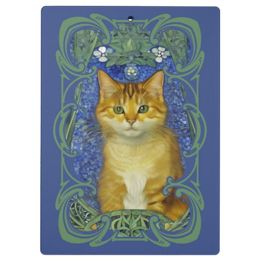 かわいい子猫インヴィンテージアールヌーボースタイル クリップボード (裏面)