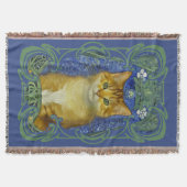 かわいい子猫インヴィンテージアールヌーボースタイル スローブランケット (正面)