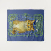 かわいい子猫インヴィンテージアールヌーボースタイル タペストリー (正面(横))