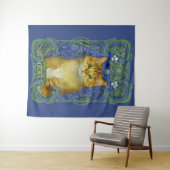 かわいい子猫インヴィンテージアールヌーボースタイル タペストリー (インサイチュ(横))