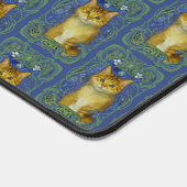 かわいい子猫インヴィンテージアールヌーボースタイル デスクマット (コーナー)