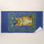 かわいい子猫インヴィンテージアールヌーボースタイル ビーチタオル (正面)