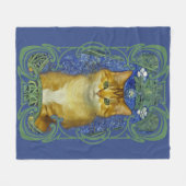 かわいい子猫インヴィンテージアールヌーボースタイル フリースブランケット (正面(横))