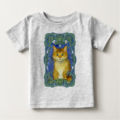 かわいい子猫インヴィンテージアールヌーボースタイル ベビーTシャツ (正面)