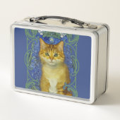 かわいい子猫インヴィンテージアールヌーボースタイル メタルランチボックス (裏面)