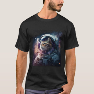 かわいい子猫イン深い宇宙猫 Tシャツ