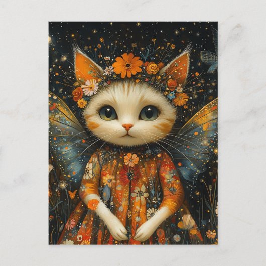 かわいい子猫エンジェル ポストカード (正面)