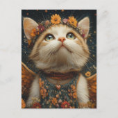 かわいい子猫エンジェル ポストカード (正面)