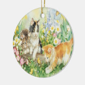 かわいい子猫オーナメント セラミックオーナメント (左)