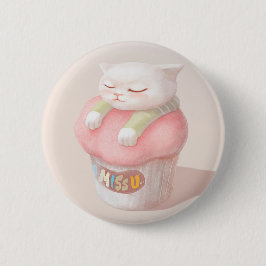 かわいい子猫カップケーキボタン 缶バッジ
