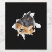 かわいい子猫カップル |猫好きおもしろいギフト ワインラベル (シングルラベル)