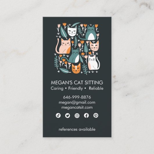 かわいい子猫カラフルと獣医さん 名刺 (正面)