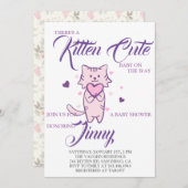 かわいい子猫ガールベビーシャワー招待状 招待状 (正面/裏面)