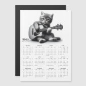 かわいい子猫ギタリストボウタイ2025マグネットカレンダー (正面/裏面)