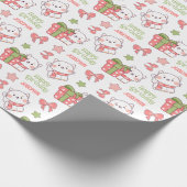 かわいい子猫ギフトリボン子供の誕生日 ラッピングペーパー (角)