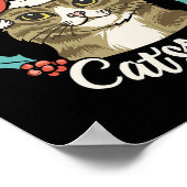 かわいい子猫クリスマスサンタハットマイオウィカタマスメンズW ポスター (角)