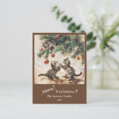 かわいい子猫クリスマスツリー シーズンポストカード (スタンド正面)