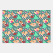 かわいい子猫クリスマスラッピング紙 ラッピングペーパーシート (正面2)