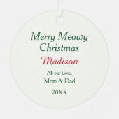 かわいい子猫クリスマスリースキッズ メタルオーナメント (裏面)