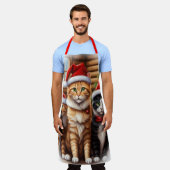かわいい子猫クリスマス エプロン (着用した状態)