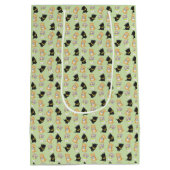 かわいい子猫グリーンパーソナライズされた抱き枕 ミディアムペーパーバッグ (裏面)