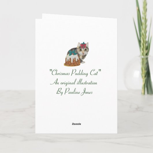 かわいい子猫グレイ虎猫のポークリスマス シーズンカード (裏面)