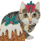 かわいい子猫グレイ虎猫のポークリスマス スモールクリスマスストッキング