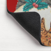 かわいい子猫グレイ虎猫のポークリスマス マウスパッド (コーナー)