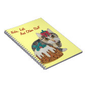 かわいい子猫グレイ虎猫舐める肉猫 ノートブック (右側)