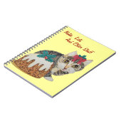 かわいい子猫グレイ虎猫舐める肉猫 ノートブック (左側)