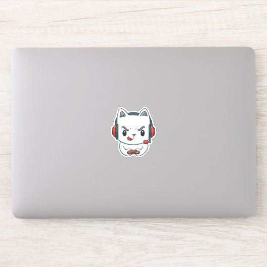かわいい子猫ゲーマー シール (コンピューター)
