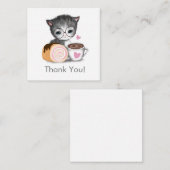 かわいい子猫コーヒーサンキューノートカード ノートカード (正面/裏面)