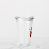 かわいい子猫コーヒーマグ写真花赤モダン アクリルタンブラー (右)