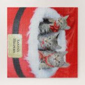 かわいい子猫サンタのリトルヘルパー3 ジグソーパズル (横)