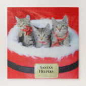かわいい子猫サンタのリトルヘルパー3 ジグソーパズル (縦)