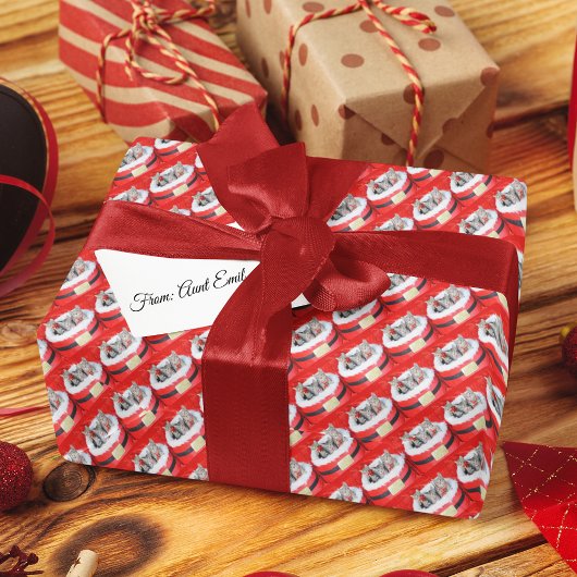 かわいい子猫サンタのリトルヘルパー3 ラッピングペーパー