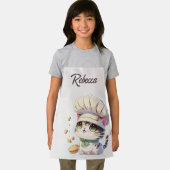 かわいい子猫シェフイラストレーション パーソナライズされた エプロン (インサイチュ)