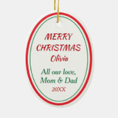 かわいい子猫ジョイキッズクリスマスオーナメント セラミックオーナメント (裏面)