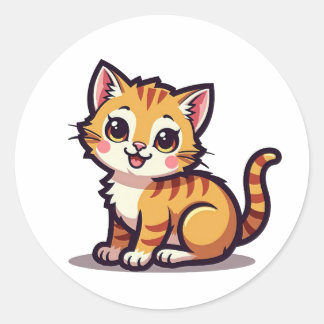 かわいい子猫ステッカーセット ラウンドシール