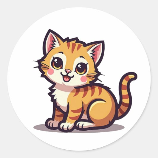 かわいい子猫ステッカーセット ラウンドシール (正面)