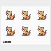 かわいい子猫ステッカーセット ラウンドシール (シート)