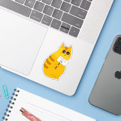 かわいい子猫ステッカー;空腹の猫 シール (ノートパソコンとiPhone)