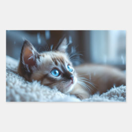 かわいい子猫ステッカー 長方形シール