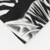 かわいい子猫ストライプの白黒 フリースブランケット (角)