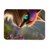 かわいい子猫ターコイズの目 – 愛してる マグネット (横)