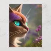 かわいい子猫ターコイズ目 ポストカード (正面)