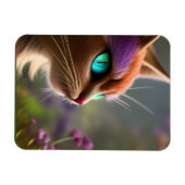 かわいい子猫ターコイズ目 マグネット (横)