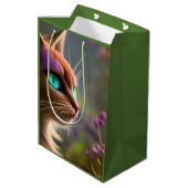 かわいい子猫ターコイズ目 ミディアムペーパーバッグ (裏面アングル)