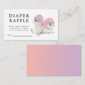 かわいい子猫テーマツインズベビーシャワーおむつラッフル エンクロージャーカード (正面/裏面)