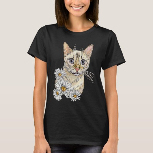 かわいい子猫デイジー花子猫採用 Tシャツ (正面)